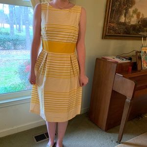 Yellow and White stripped sleeveless dress